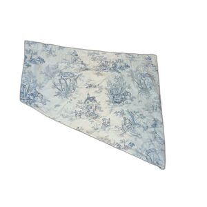 2 piece Vintage Country Curtains blue toile French Country window valance lined